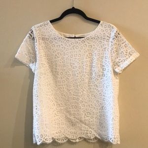 J.Crew lace short sleeve blouse